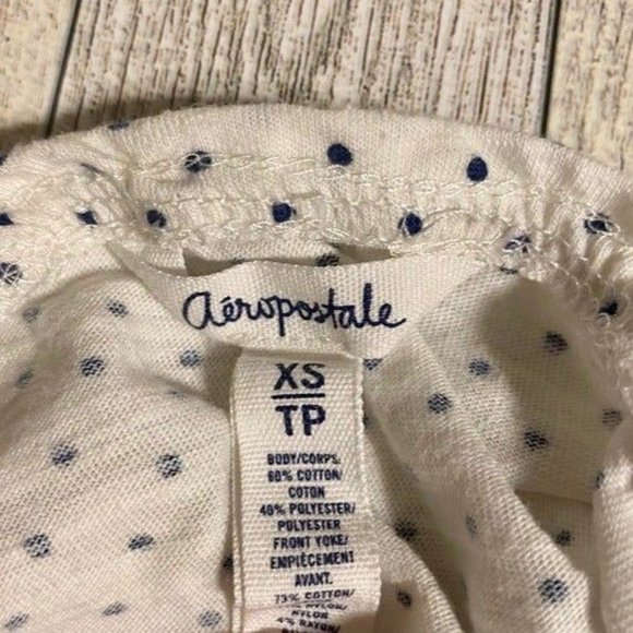 White and Blue Polka Dot Camisole with Cinch Tie Waist Size XS - Picture 6 of 6